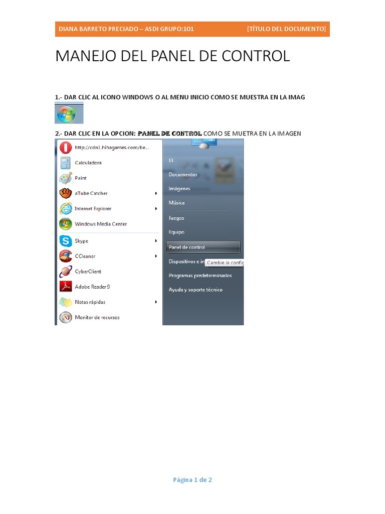 Cómo Usar el Panel de Control | PDF
