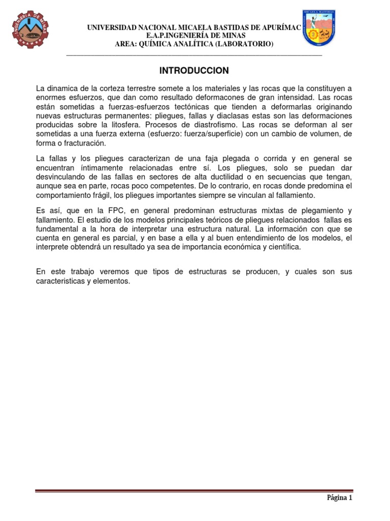 Pliegues Y Fallas Pdf Falla Geología Roca Geología