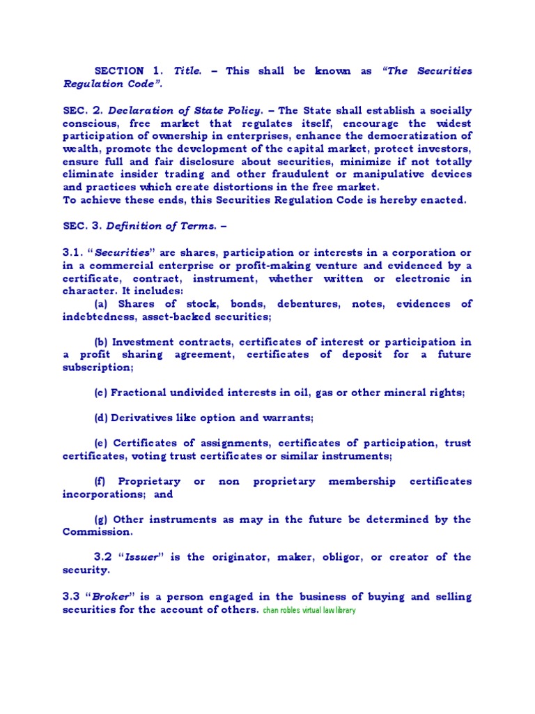 Sec Reg Code | PDF | Securities (Finance) | U.S. Securities And ...