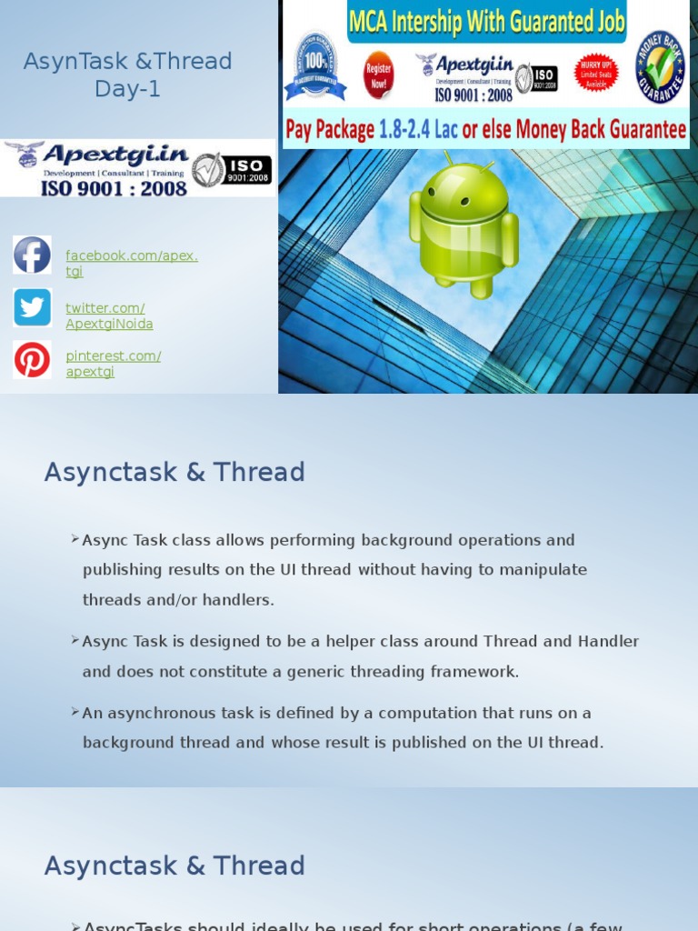 JAVA AsynTask & Thread Day - 1 | PDF | Java (Programming Language ...