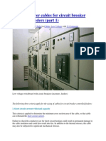 Sizing of Power Cables for Circuit Breaker Controlled Feeders Part I