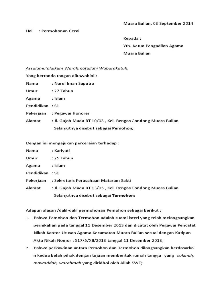 Download 81+ Contoh Surat Cerai Terbaik Dan Terbaru