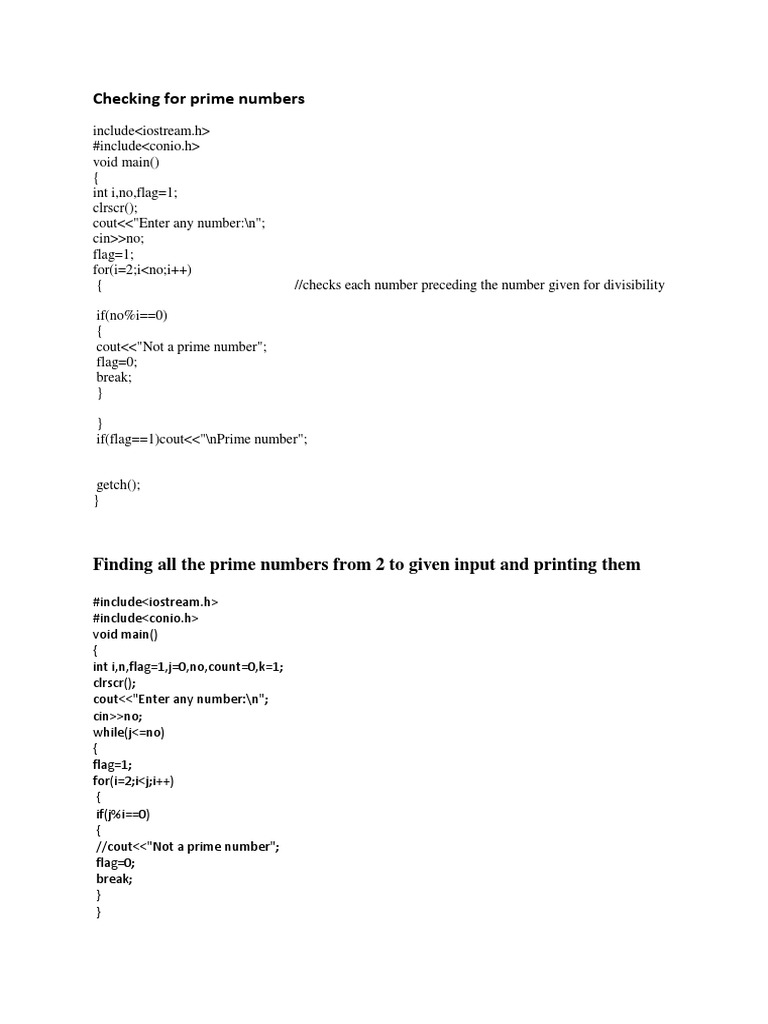 C++ Prime Number Checker and List | PDF