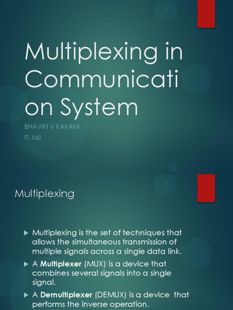 Overview of Multiplexing Techniques | PDF | Multiplexing | Modulation