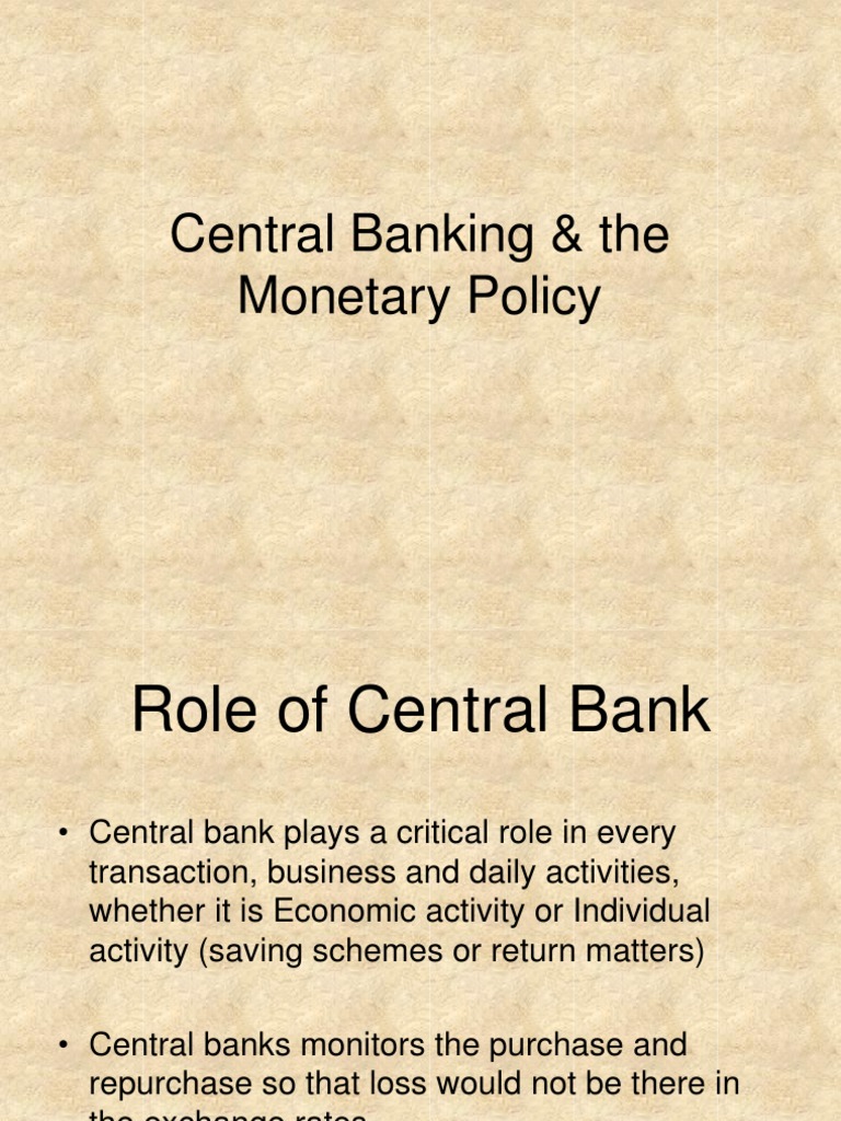 Central Banking and Monetary Policy Explained | PDF | Open Market ...