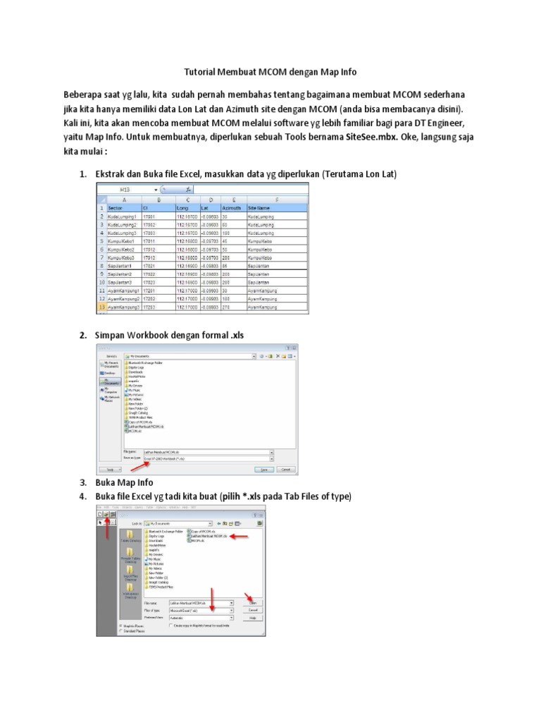 Tutorial MCOM Dengan Map Info | PDF | Komputer