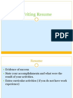 Writing Resume