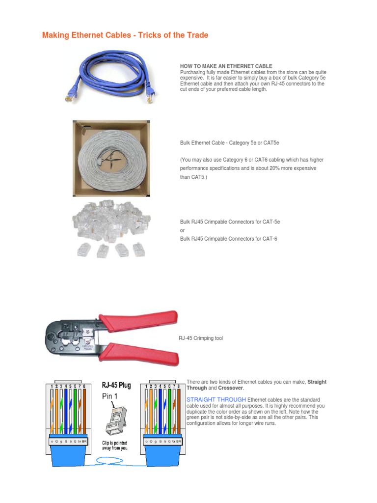 Making Ethernet Cables: A Guide | PDF | Electrical Connector ...