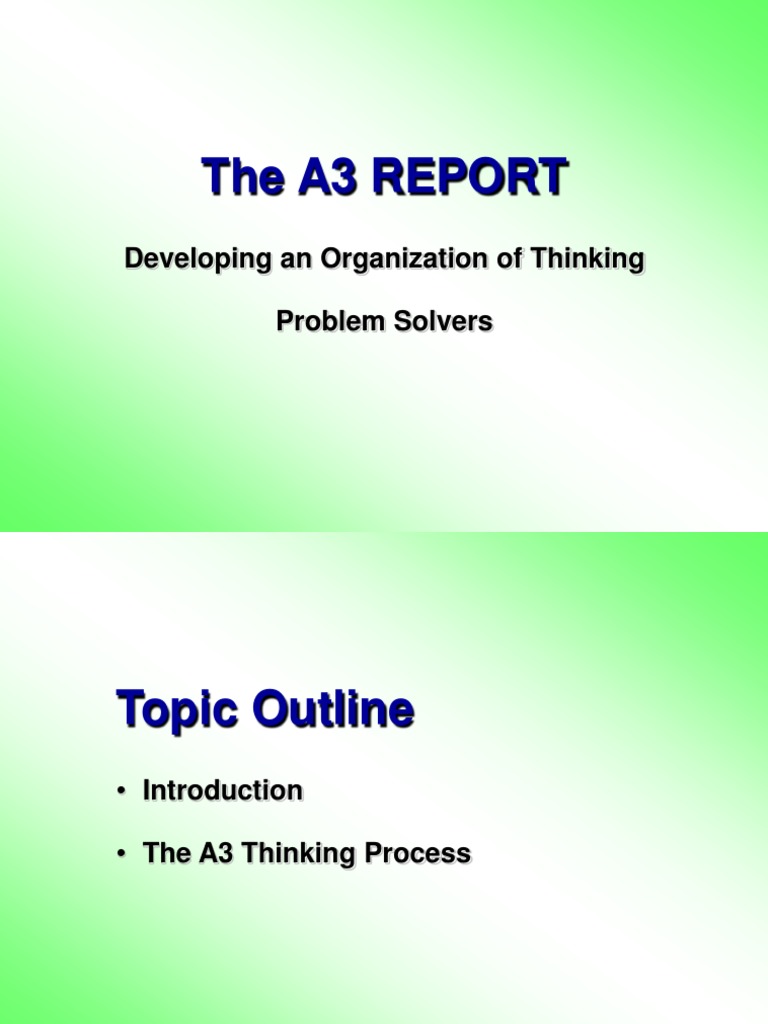 A3 Report | PDF | Business | Cognition