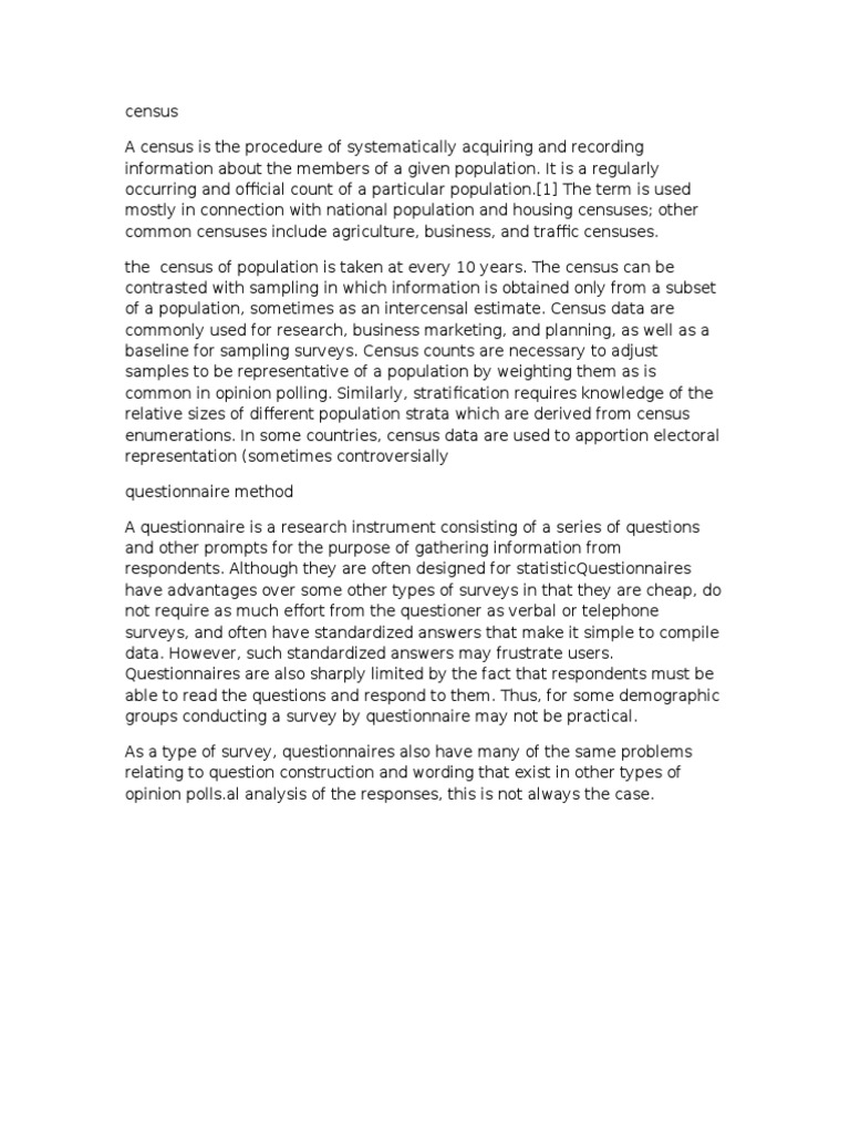 Census | PDF