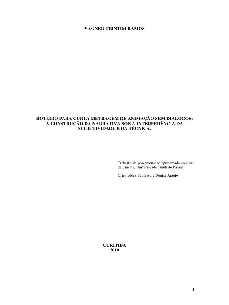 Roteiro Para Curta Metragem Pdf Pdf