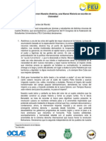 Declaración Internacional - IV Congreso de La FEU Colombia