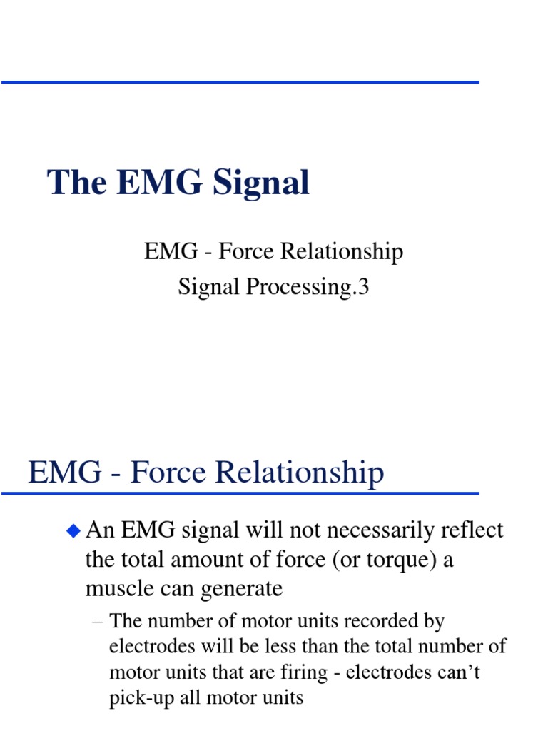 The EMG Signal | PDF
