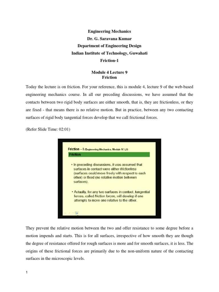 Understanding Dry Friction in Mechanics | PDF | Philosophy | Science ...