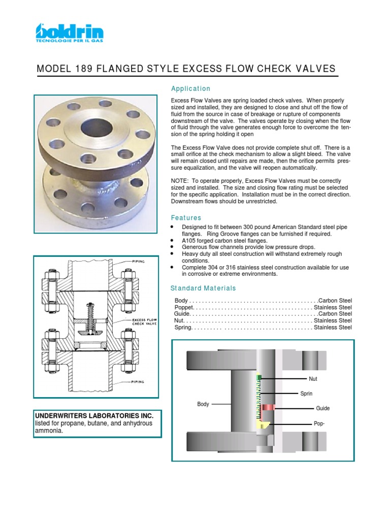 EXCESS_FLOW_VALVE.pdf Valve Steel