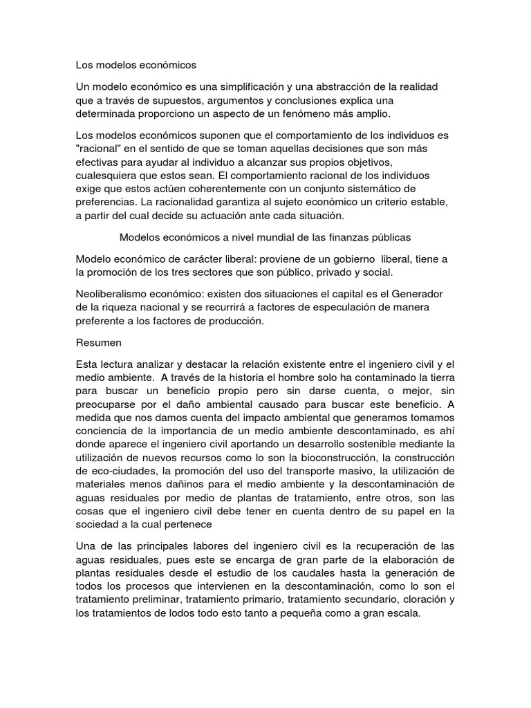 Modelos Economicos | PDF