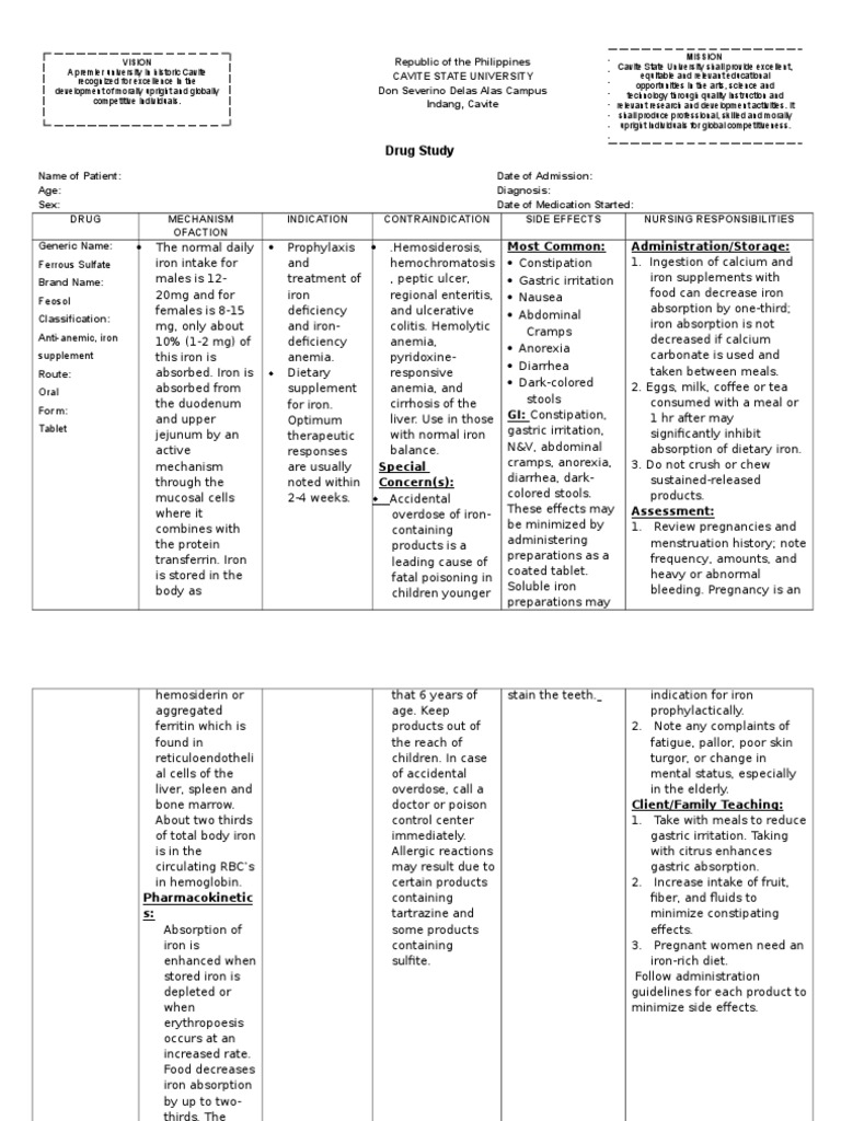FeSO4 | Anemia | Iron