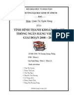 Nhom 3 - Ngan Hang Dem 2 - K22 - de Tai Tinh Hinh Thanh Khoan He Thong Ngan Hang Viet Nam GD 2008 - 2012