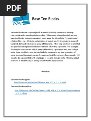 base ten blocks