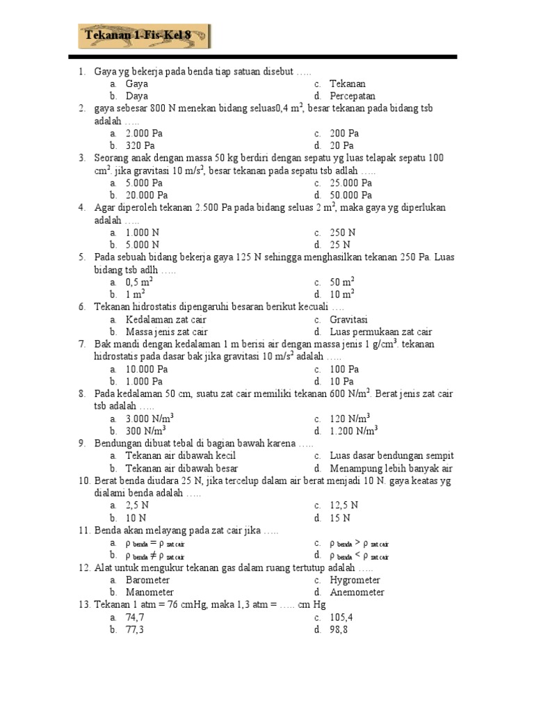 fisikatekanan kelas 8