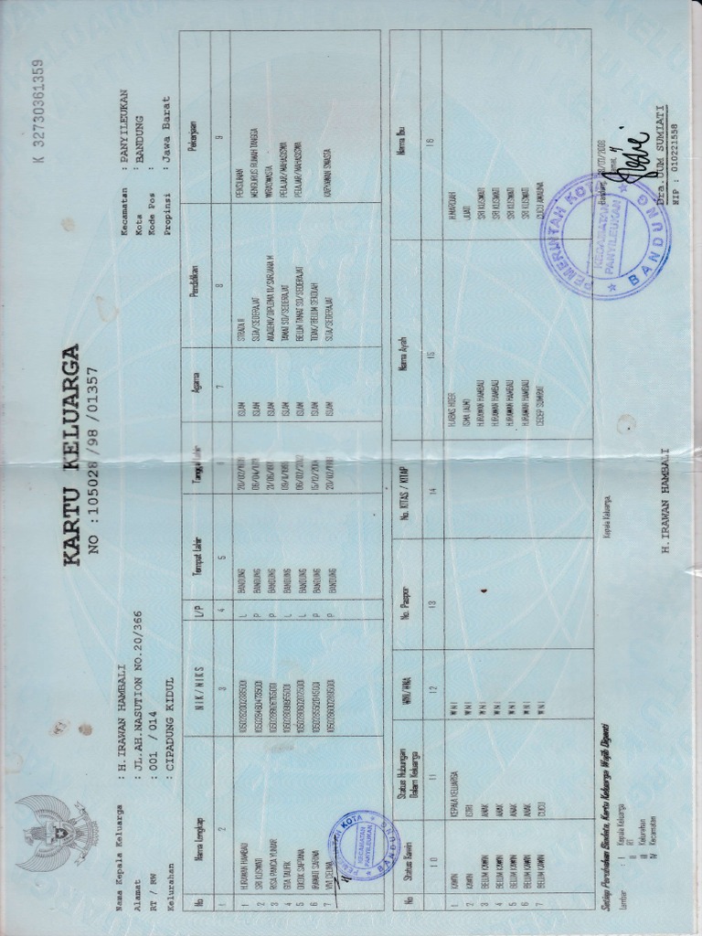 Kartu Keluarga | PDF