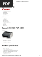 Canon I-sensys Fax-l100 - Laser Fax - Canon Uk