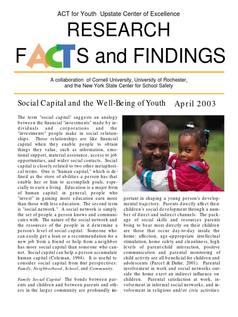 Social Capital's Impact on Youth Well-Being | PDF | Social Capital ...