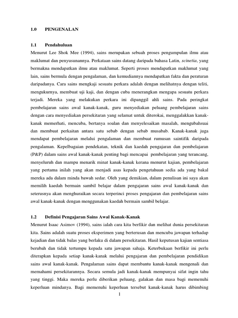 Sains Untuk Kanak Kanak Pdf