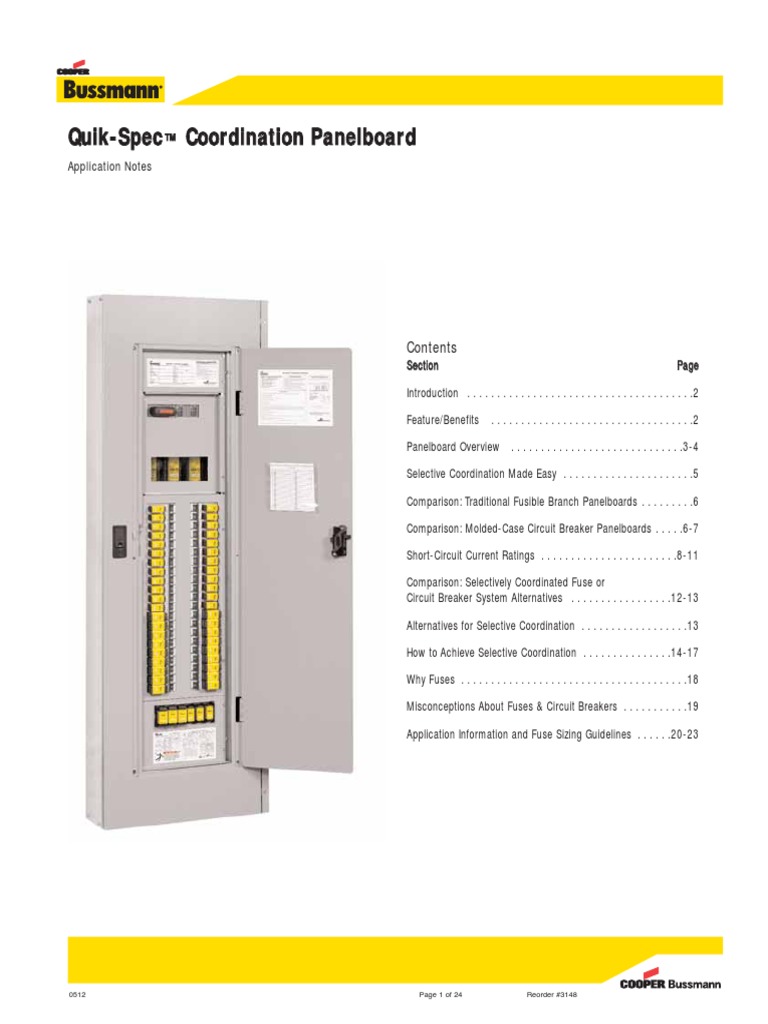 Cooper Bussman QuikSpec Coordination Panelboard PDF Fuse