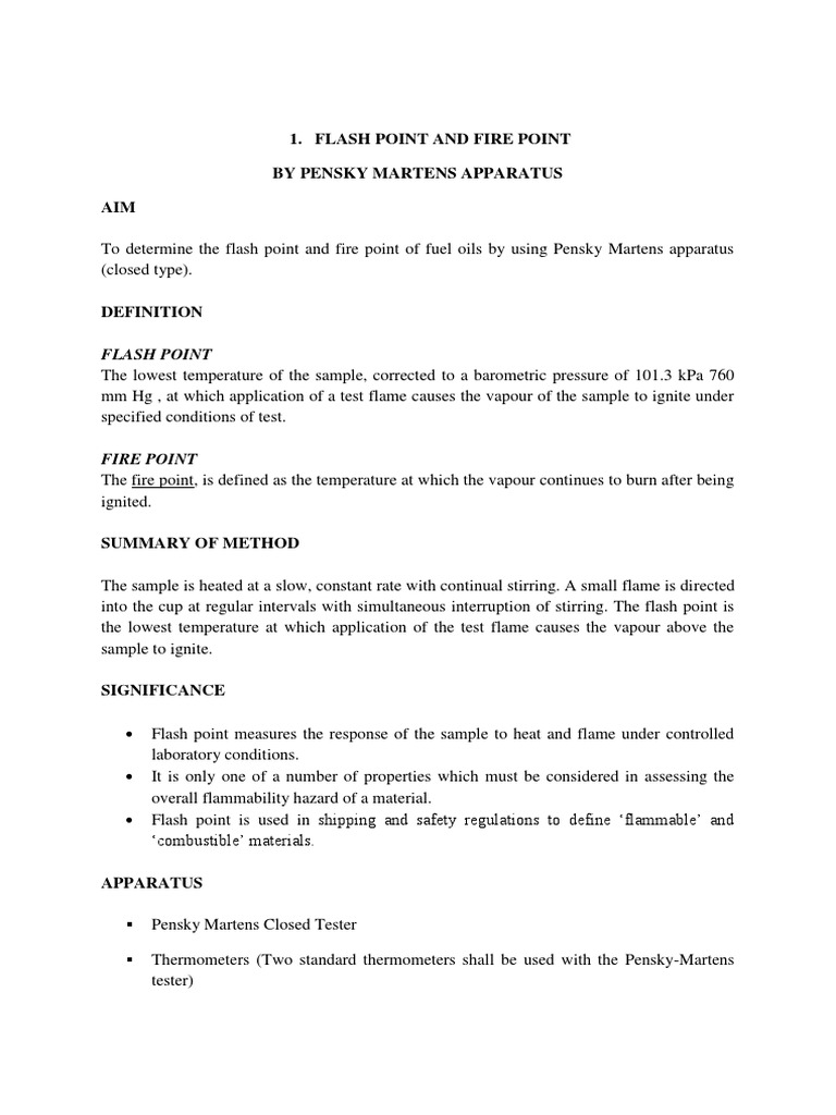 Flash and Fire Point Testing Methods | PDF | Combustion | Distillation