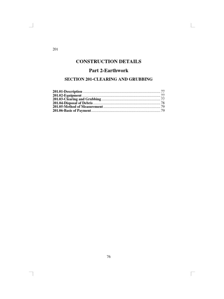 Clearing and Grubbing Requirements for Road Construction Projects | PDF ...