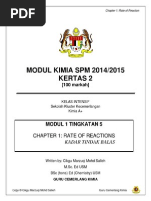 Modul Kimia Spm A 2014 Pdf Nitric Acid Reaction Rate