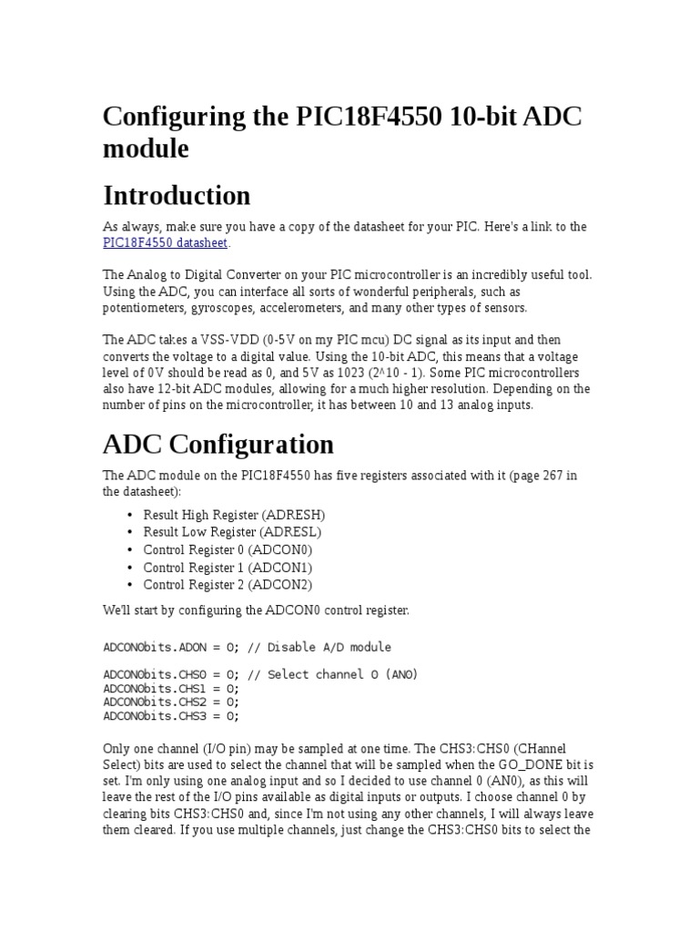 ADC Configuration | PDF | Teaching Methods & Materials | Technology ...