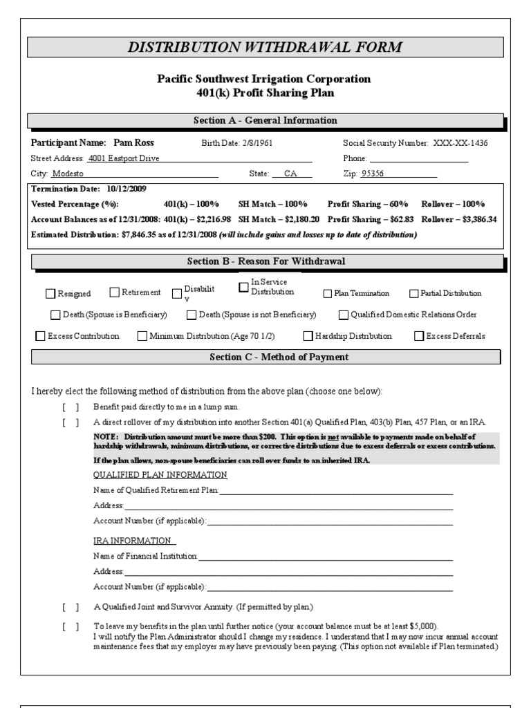 Distribution Form PDF