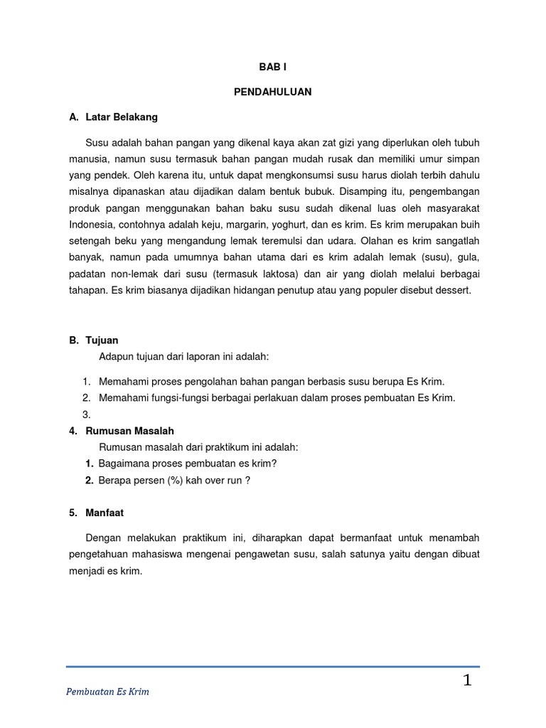 Laporan Kimia Pembuatan Es Putar Seputar Laporan