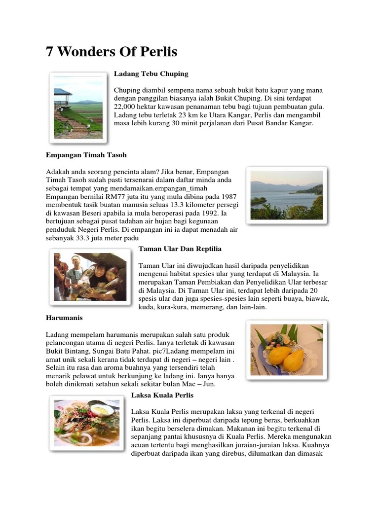 7 Wonders of Perlis | PDF
