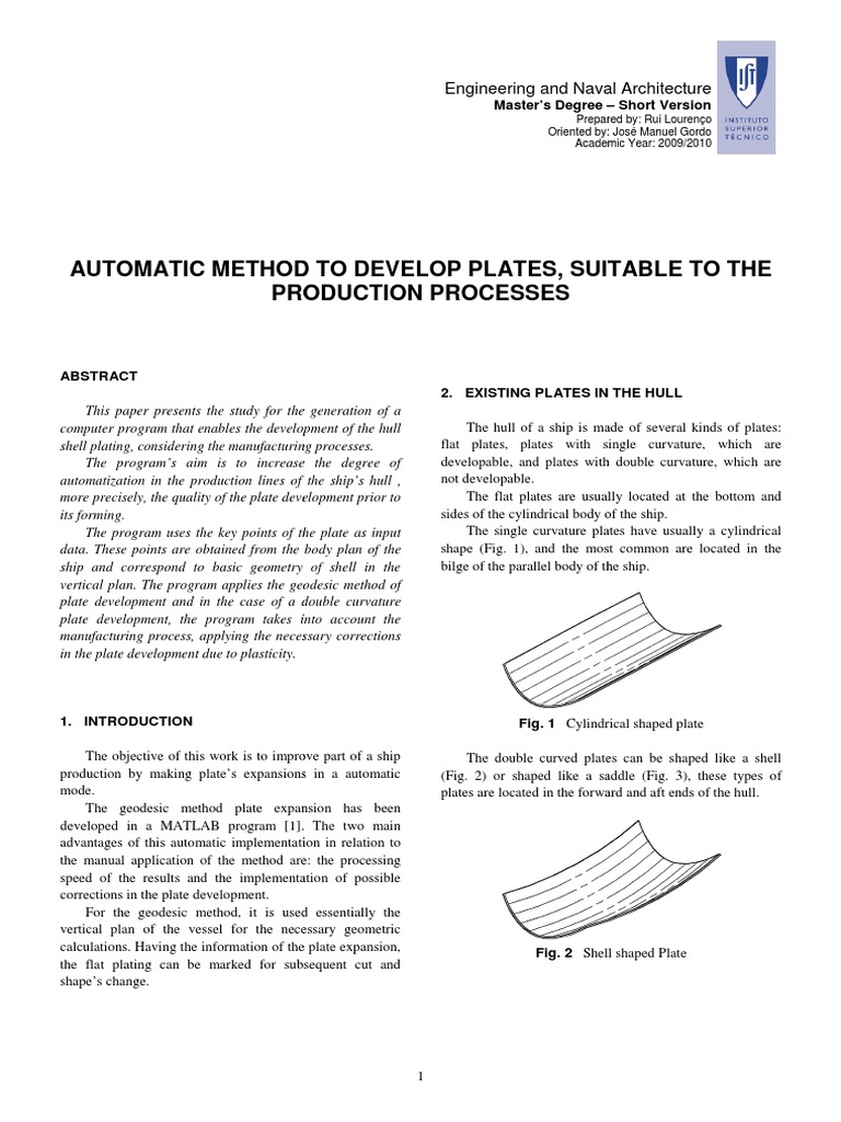 Automatic Method To Develop Plates Suitable To The Production Processes ...