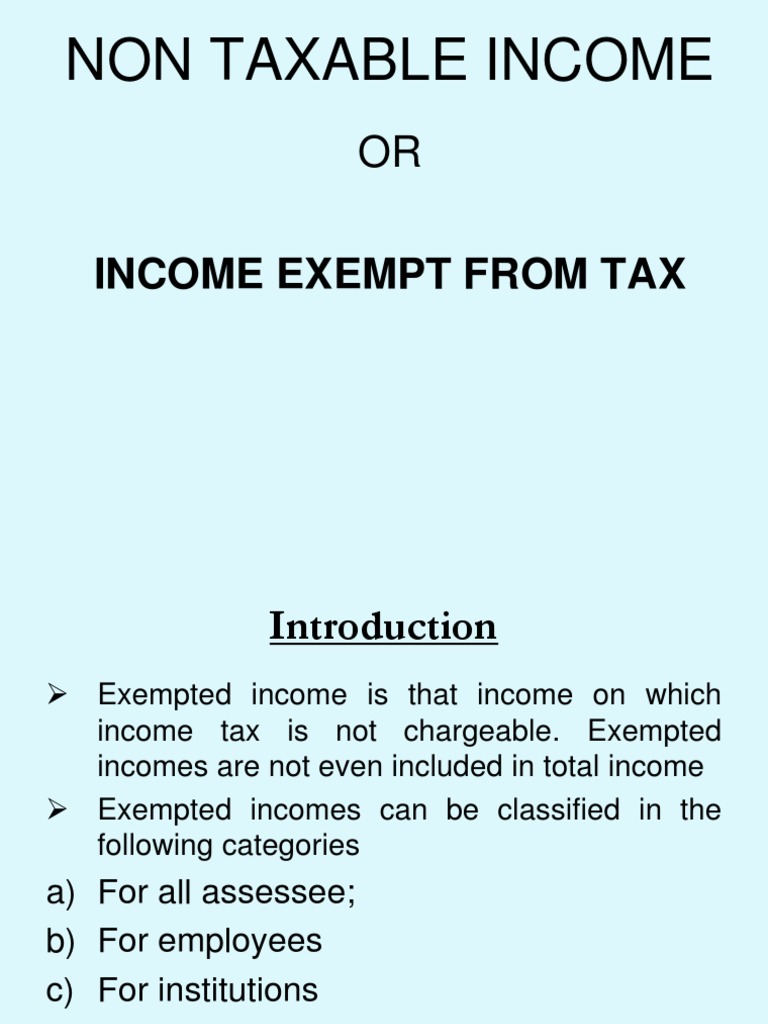 Exempted Income Overview and Categories | PDF | Employee Benefits ...