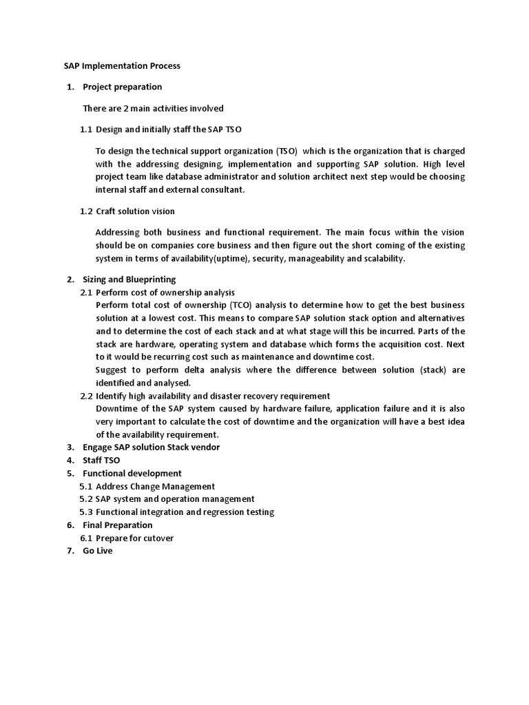 SAP Implementation Steps Guide | PDF | Systems Engineering ...