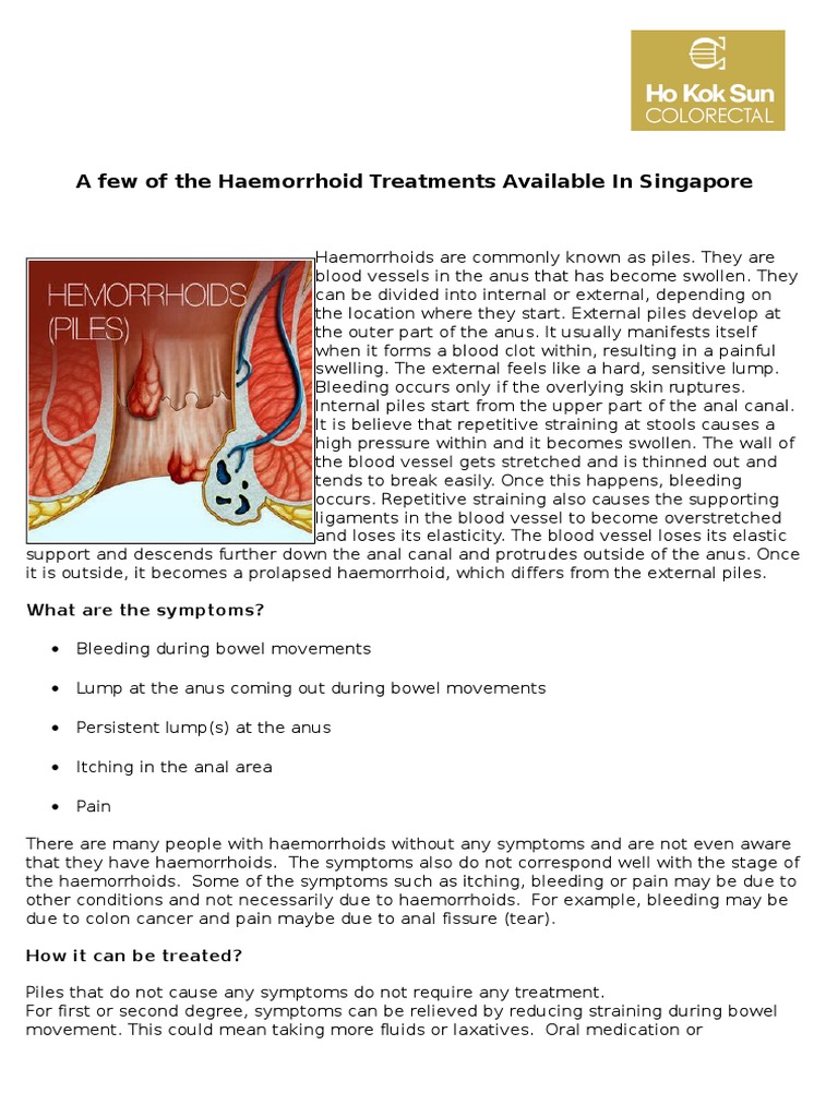 A Few of The Haemorrhoid Treatments Available in Singapore PDF