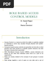 Role Based Access Control Models: Dr. Saeed Rajput & Reena Cherukuri