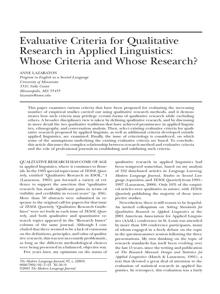 Qualitative Research in Applied Linguistics | PDF | Science & Mathematics