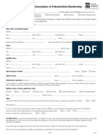 Application For American Association of Orthodontists Membership