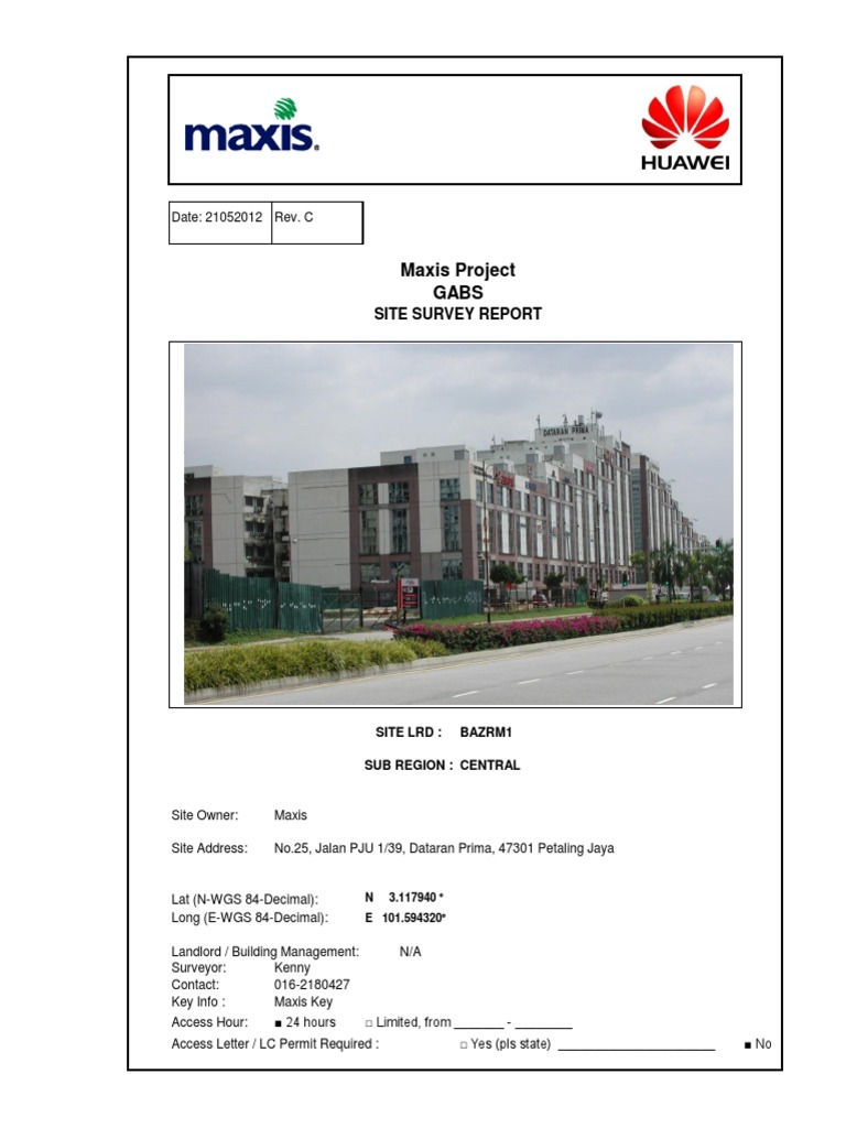 Maxis Gabs Site Survey Report - Bazrm1 | PDF | Amplifier | Power Supply