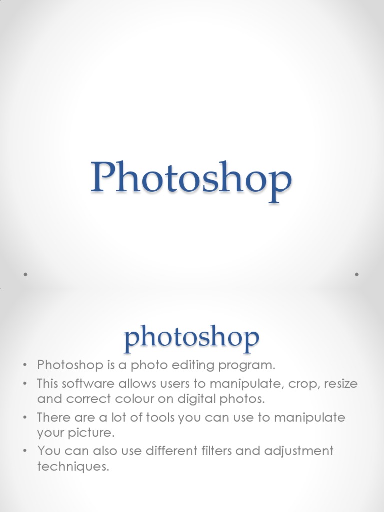 Photoshop Editing Techniques Guide | PDF
