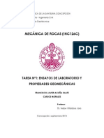 Tarea 1 (INC126C) Propiedades Geomecánicas Diorita PDF
