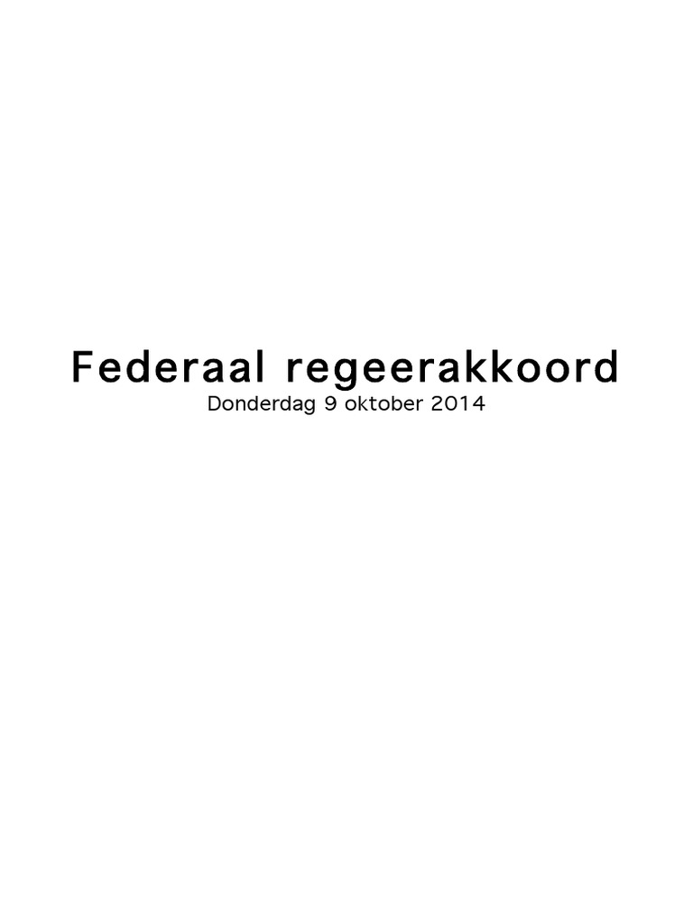 Federaal Regeerakkoord PDF