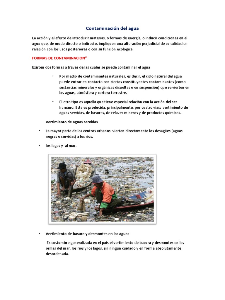 Impacto y Control de la Contaminación del Agua | PDF | Agua | Residuos