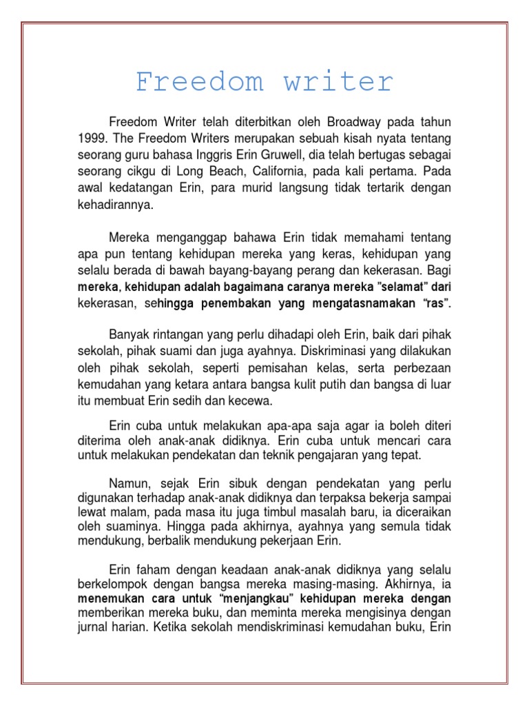 Freedom Writer | PDF | Seni | Fiksi Umum
