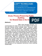 2014 IEEE JAVA CLOUD COMPUTING PROJECT Oruta Privacy-preserving Public Auditing for Shared Data in the Cloud